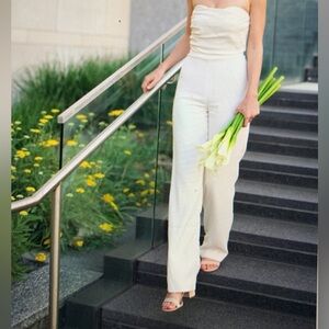 Reiss cream silk jumpsuit size 4